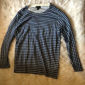 Jcrew blue and white gingham sweater